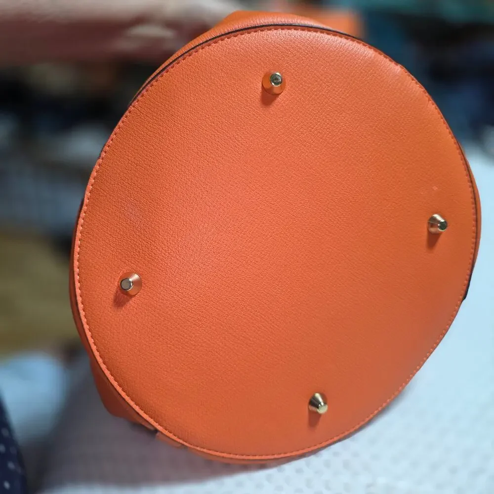 THE BUCKET ORANGE BUCKET DRAWSTRING BAG
